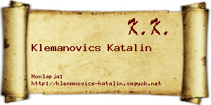 Klemanovics Katalin névjegykártya