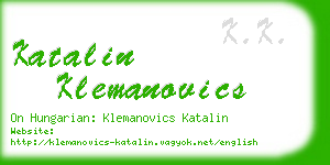 katalin klemanovics business card